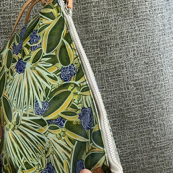 Consuela Green and Blue Crossbody Bag with Tropical Print - Picture 8 of 8